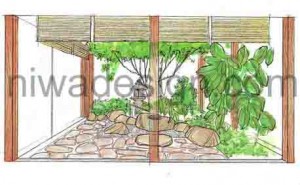 Japanese Courtyard Garden - Image Sketch